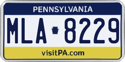 PA license plate MLA8229