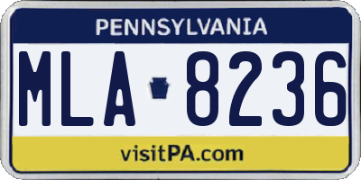 PA license plate MLA8236