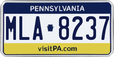 PA license plate MLA8237
