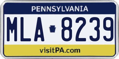 PA license plate MLA8239
