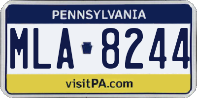 PA license plate MLA8244