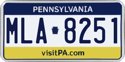 PA license plate MLA8251