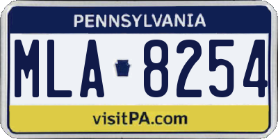 PA license plate MLA8254