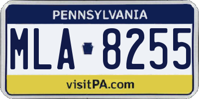 PA license plate MLA8255