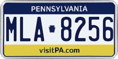 PA license plate MLA8256