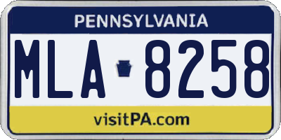 PA license plate MLA8258
