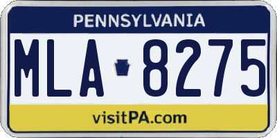 PA license plate MLA8275