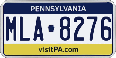 PA license plate MLA8276