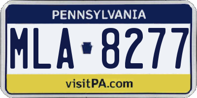 PA license plate MLA8277