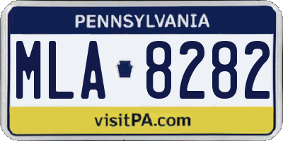 PA license plate MLA8282