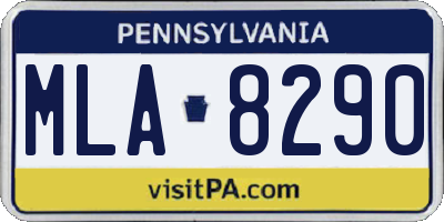 PA license plate MLA8290