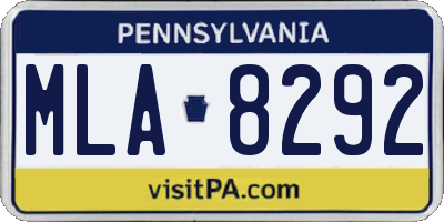 PA license plate MLA8292