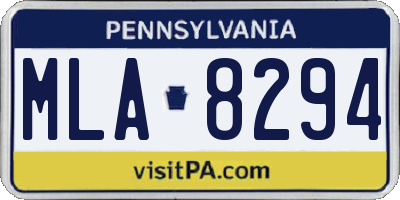 PA license plate MLA8294