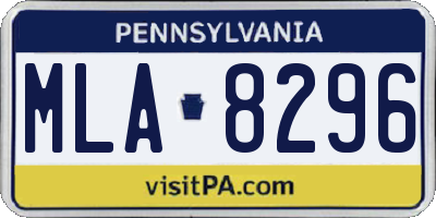 PA license plate MLA8296