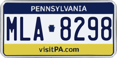 PA license plate MLA8298