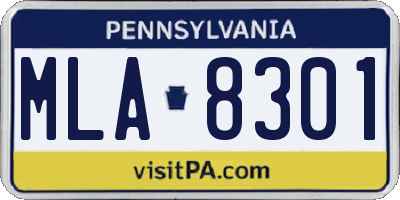 PA license plate MLA8301