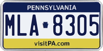 PA license plate MLA8305
