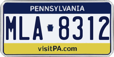 PA license plate MLA8312