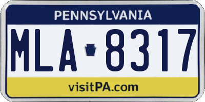 PA license plate MLA8317