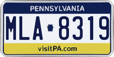 PA license plate MLA8319