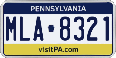 PA license plate MLA8321