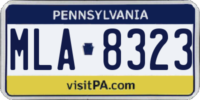 PA license plate MLA8323