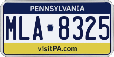 PA license plate MLA8325