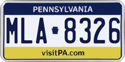 PA license plate MLA8326