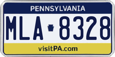 PA license plate MLA8328