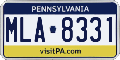 PA license plate MLA8331