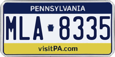 PA license plate MLA8335