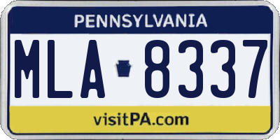 PA license plate MLA8337