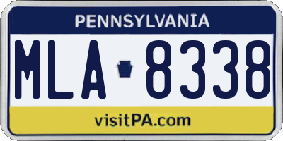 PA license plate MLA8338