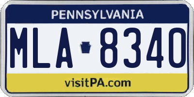 PA license plate MLA8340