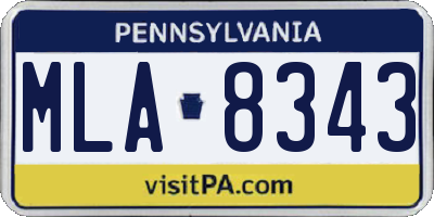 PA license plate MLA8343