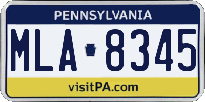 PA license plate MLA8345