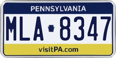 PA license plate MLA8347