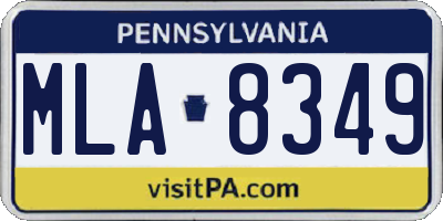 PA license plate MLA8349