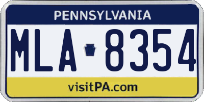 PA license plate MLA8354