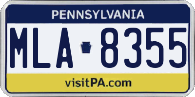 PA license plate MLA8355
