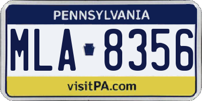 PA license plate MLA8356