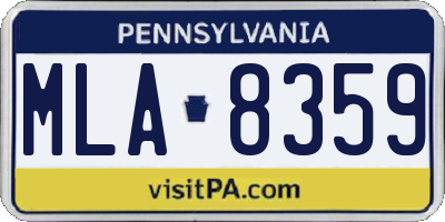 PA license plate MLA8359