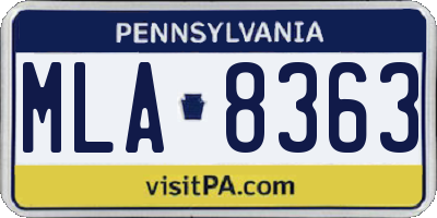 PA license plate MLA8363