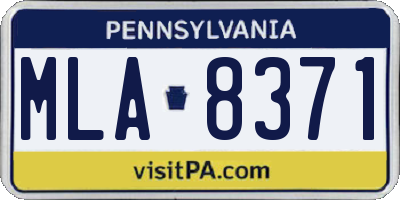 PA license plate MLA8371