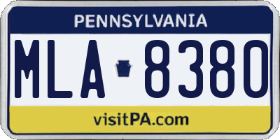 PA license plate MLA8380