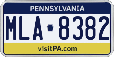 PA license plate MLA8382
