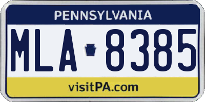 PA license plate MLA8385