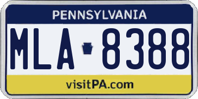 PA license plate MLA8388
