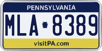 PA license plate MLA8389