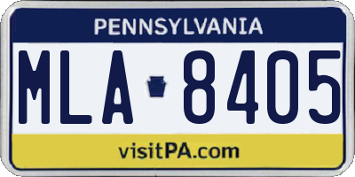 PA license plate MLA8405